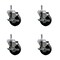 Service Caster 3.5'' Phenolic Wheel Swivel 7/16'' Grip Ring Stem Caster Set with Brake, 4PK SCC-GR20S3514-PHS-TLB-716138-4 - alternate 1